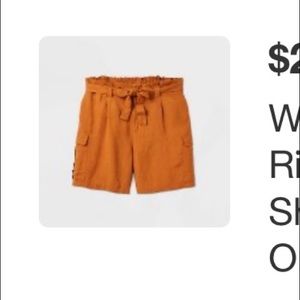 NWT high rise bermuda shorts in orange 1x